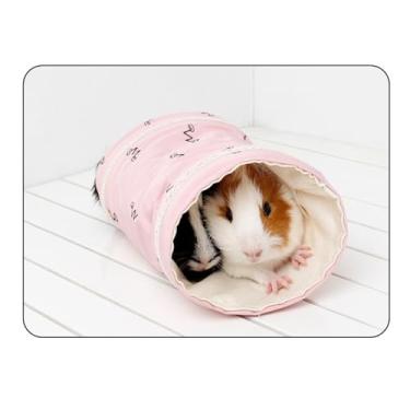 Imagem de Generic Cama Macia de Tubo de Túnel de Hamster Quente Brinquedo de Túnel para Pequenos Animais | Adequado para a Maioria Dos Animais de Estimação | Algodão, Poliéster (Rosa)