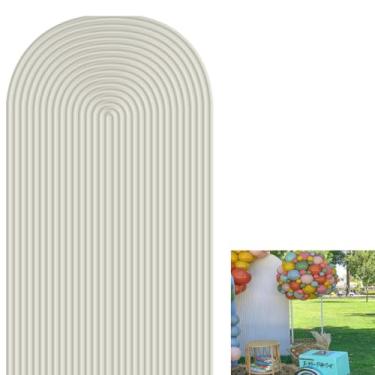 Imagem de Haploquest Capas de arco de festa impressas em 2D, capa elástica para decoração de festa, moldura redonda, elastano (capa marfim 455, 1,8 x 0,8 m)