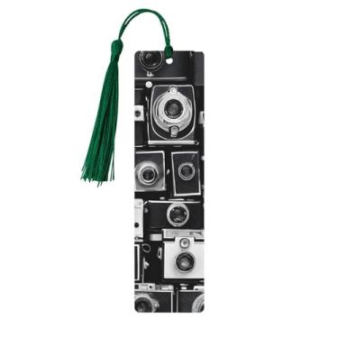 Imagem de Coleção de câmera retrô descolada, marcadores de página de madeira personalizados, acessórios de livros exclusivos para homens e mulheres, atende a todas as necessidades dos amantes de livros