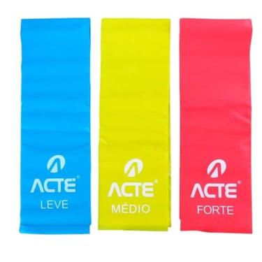 Imagem de Kit 6 Faixas Elásticas de Resistência, 3 Mini Bands e 3 Faixas TPE, 3 Níveis de Intensidade, Azul/Amarelo/Vermelho, para Treino e Fisioterapia