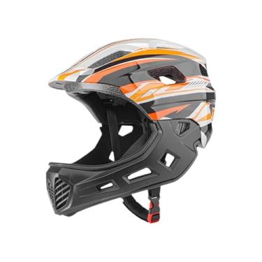 Imagem de menolana Capacete infantil para bicicleta, à prova de choque, portátil, equipamento de proteção para ciclismo, ideal para bicicletas de equilíbrio e patins, Cinza E Laranja