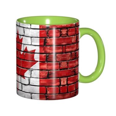 Imagem de Zeraoke Canecas de café criativas com impressão de bandeira canadense, personalizadas, presente para família, tamanho de 325 ml, unissex