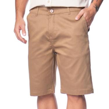 Imagem de Bermuda Sarja Masculina Dixie Slim Caqui, Caqui, 46