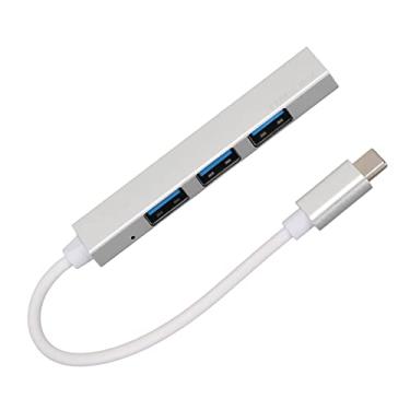 Imagem de SUNGOOYUE Hub Anwintek USB C, Adaptador 4 Em 1 de Liga de Alumínio Tipo C, Prata, 3 Portas USB 2.0 e 1 3.0, Transferência de Dados de 5 Gbps, Compatível Com Computadores Tipo