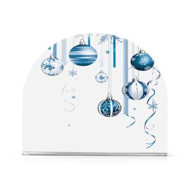 Imagem de Wassud Porta-guardanapos de acrílico com bola de Natal, dispensador de guardanapos de papel moderno em forma de U para mesa, cozinha, sala de jantar, bancada 1 peça (comporta 50-60 guardanapos)