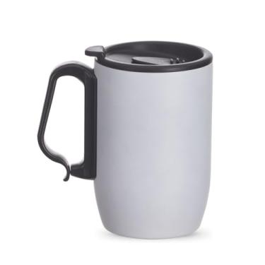 Imagem de Genérico, Aço Inox, Caneca Térmica, 350ml, Branco, Design Funcional, Multiuso, Ideal para Trabalho, Estudo e Viagens