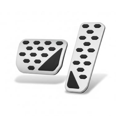 Imagem de GZJUNFUGJ Capa de pedal de freio a gás de acelerador compatível com Grand Cherokee WL 2022-2024 Almofadas antiderrapantes de desempenho para pedais acessórios interiores automotivos