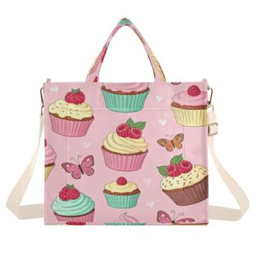 Imagem de Burbuja Sacola feminina borboleta Bolos, bolsa tiracolo de veludo cotelê, bolsa tiracolo para compras, trabalho, viagem, P, B76, Small