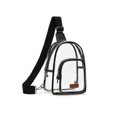 Imagem de Wrangler Bolsa tiracolo transparente para mulheres, aprovada em estádios, bolsa transversal para eventos esportivos e shows, Grande - Preto