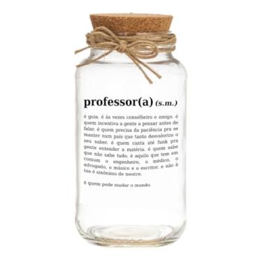 Imagem de Pote De Vidro Hermético 750ml Com Tampa De Rolha Para Armazenar Temperos Biscoitos Artesanato(Professor)