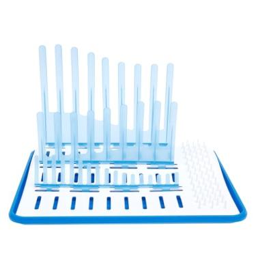 Imagem de Prateleira dobrável para secar mamadeiras, organizador de secador de mamadeiras, suporte de armazenamento de mamadeira, anel de dentição removível para chupeta de mamilo, economia de espaço