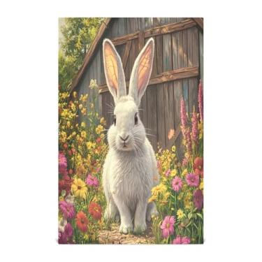 Imagem de CEBUGI Conjunto de 6 toalhas de cozinha macias e absorventes toalhas de prato de cozinha reutilizáveis toalhas de mão de coelho branco para cozinha 71 x 45 cm