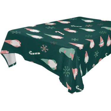 Imagem de Burbuja Toalha de mesa de flocos de neve de gnomos, toalha de mesa retangular, anti-rugas, grossa para decoração de jantar, cozinha, festa, 152 x 304 cm