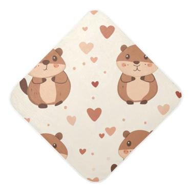 Imagem de STAYTOP Toalhas de bebê com capuz de musselina de hamster, toalha de banho super macia, toalhas de banho absorventes para banho recém-nascido unissex 89 x 89 cm