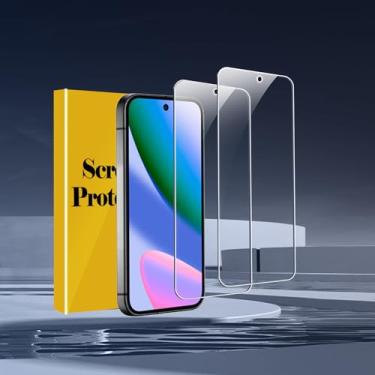 Imagem de Pacote com 2 películas de vidro temperado para Google Pixel 9/Pixel 10, dureza 9H, transparente, antiarranhões, sem bolhas