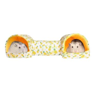 Imagem de Túneis e tubos de hamster, brinquedo dobrável de túnel de atividades de pequeno animal para bebês porquinhos-da-índia, coelho anão, hamster, ratos, esquilos, ouriços (amarelo)