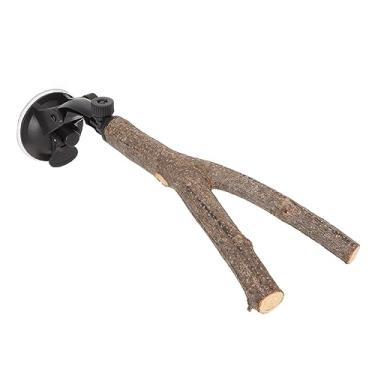 Imagem de Acouto Suporte Interativo de Galhos de Pássaros de Madeira para Pássaros Pequenos a Médios - Ventosas Antiderrapantes Poleiro, e Direção Mastigação e Brincadeira Seguras, Periquitos Ideais, (20cm)