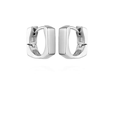 Imagem de Brincos Vince Camuto Quadrados Dobradiça Huggie, One Size, Metal, Sem pedras preciosas