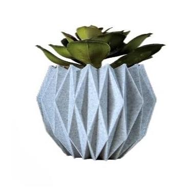 Imagem de Kit Decorativo 3D Gratidão + Vaso Origami | Decoração Moderna Sala Escritório Presente Criativo(Mármore Carrara)