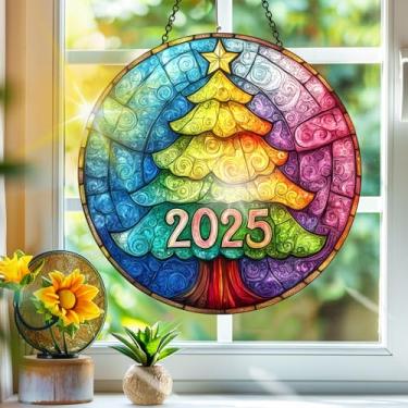 Imagem de Acrílico colorido, apanhadores de sol, decoração de janela suspensa de árvore de Natal, arte de parede de arco-íris, para quarto, varanda, interior e exterior, jardim, enfeites de Natal, decoração 19