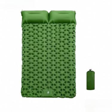 Imagem de Colchao Inflavel，Colchonete Casal，Fabricado em Material Tpu 50d，ImpermeáVel，Inclui Bolsa de Armazenamento，Adequado para Acampamentos, Passeios à Praia, Caminhadas e Atividades Semelhantes(Verde-Casal)