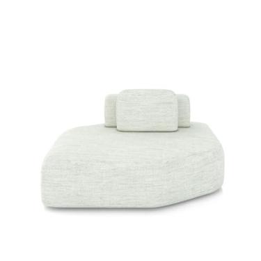 Imagem de Sofá Ilha Dakota Chaise 168cm Modulado Encosto Almofada Solta Linho OffWhite G33 - Gran Belo