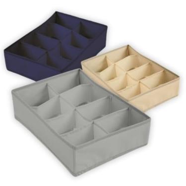 Imagem de Organizador de Gavetas com 8 Divisórias em TNT, Dobrável, para Roupas Íntimas, 4 unidades
