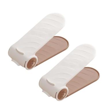 Imagem de Ranhuras para sapatos, 4 níveis, ajustável, 2 peças, suporte para tênis de camada dupla | para entrada de quarto, dormitório, crianças, homens, mulheres, trailer,