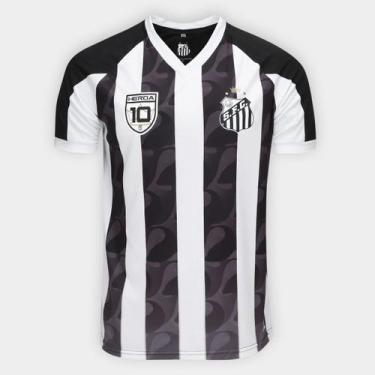 Imagem de Camisa Santos Allus Masculina, Preto, Branco, EGG