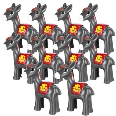 Imagem de TOYANDONA Conjunto de 10 Miniaturas de Burros - Miniaturas de Animais Em Resina para Decoração de Casa, Quintal E Jardim.