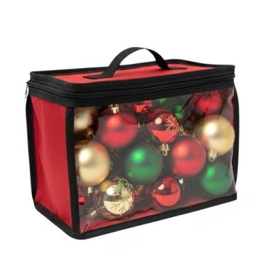 Imagem de Bolsa Organizadora para Guirlanda de Natal com Visor Transparente cesto para arvore de natal bolsa para guardar arvore de natal(Bolsa para bolinha)