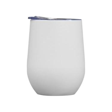 Imagem de Global Copo Térmico em Aço Inox Branco Fosco, Parede Dupla com Tampa de Acrílico, 180g, Cilíndrico, Reutilizável