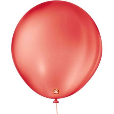 Imagem de Balão 8, São Roque, Liso, Vermelho Quente, Pacote com 50