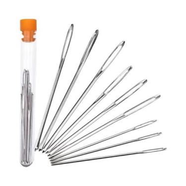 Imagem de Agulhas De Costura Grandes E Cegas Para Bordado Em Ponto Cruz, Tricô, 