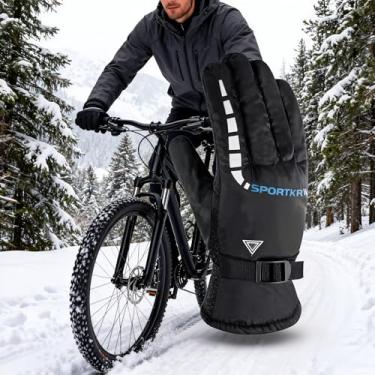 Imagem de Luvas de esqui de inverno com tela sensível ao toque para homens e mulheres, luvas térmicas para ciclismo ao ar livre à prova d'água para esportes de neve