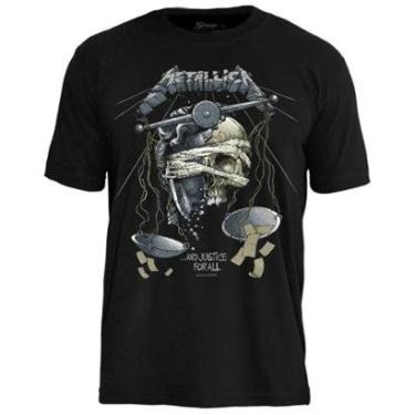 Imagem de Camiseta de Banda Metallica em Algodão Manga Curta Gola Redonda-Unissex