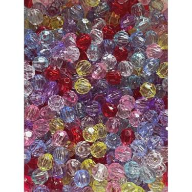 Imagem de Miçanga Acrílica Cristal 6mm Sextavada Colorida para Bijuterias e Artesanato – 200 Unidades (MIX -MIX 2)