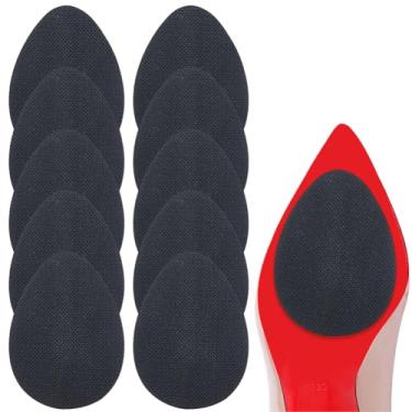 Imagem de GORGECRAFT 10 peças de protetores de sola antiderrapantes autoadesivos de borracha antiderrapante almofadas pretas em forma de gota para sapatos com redução de ruído almofadas adesivas para mulheres