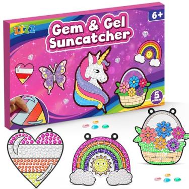 Imagem de ZIZZ Kits de apanhador de sol para crianças, 4 peças divertidas de pintura de pedras preciosas, kits de artesanato para meninos e meninas, presente para meninas, aniversários, Natal a partir de 6 anos