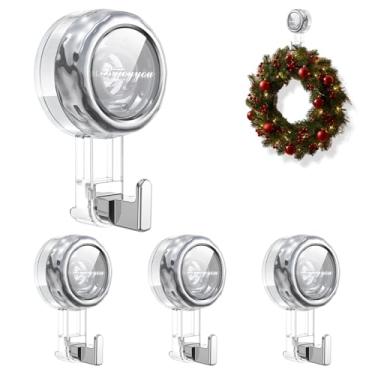 Imagem de Nicespce Ganchos de ventosa resistentes, gancho de sucção forte para guirlanda de Natal, chuveiro, janela e porta de vidro. Ganchos impermeáveis ao ar livre para pendurar na parede do banheiro