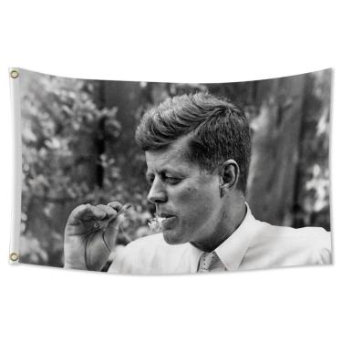 Imagem de Tapeçaria de parede com arte de bandeira JF Kennedy JFK 90x150cm poliéster