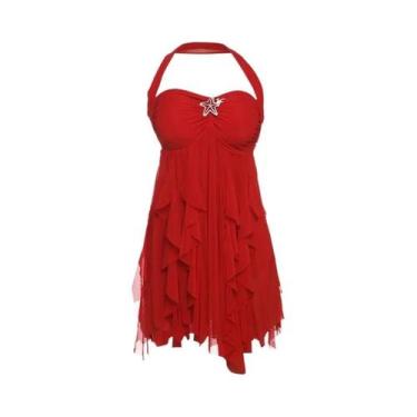 Imagem de Vestido Feminino Sem Mangas Com Decote Halter Estilo Estrela Do Mar, C