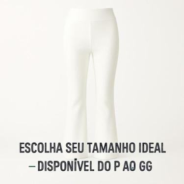Imagem de Calça Leg Boca de sino Branca, Flare, Cintura Alta, Leggin, Moda Femin