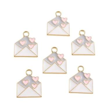 Imagem de Pingentes De Esmalte Com Letras De Amor Para Meninas, 10 Peças, 11x15m