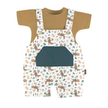 Imagem de Conjunto Body Manga Curta e Jardineira, varias cores - 2 Peças - Batis