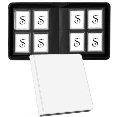 Imagem de Fichário Toploader com 160 bolsos, fichário de cartão colecionável com zíper, comporta toploaders de 7,6 cm x 10,2 cm, 35PT Toploaders, fichário de couro sintético com bolsos frente e verso sem anel