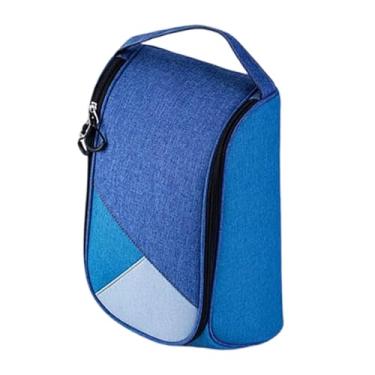 Imagem de Dynwave Organizador de sapatos de golfe, fácil de transportar, com ventilação, acessórios, armazenamento, portátil, leve, impermeável, para uso externo, Azul
