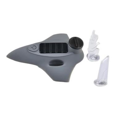 Imagem de harayaa Luz de capacete ajustável para ciclismo noturno ao ar livre, recarregável, com sinalização e alerta para corrida, emergências, camping e caminhadas, Cinza