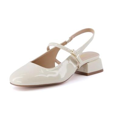 Imagem de CUSHIONAIRE Women's Gogo Round Toe Mary Jane Dress Shoe +Memory Foam, Wide Widths Available, Cream 7 W