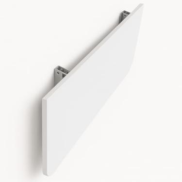 Imagem de Mesa Dobrável Retrátil de Parede Suspensa - Borda Redonda (90/100/120cm) para Banheiro, Quarto, Sala e Cozinha, Espaçosa e Prática (100cm Branco)